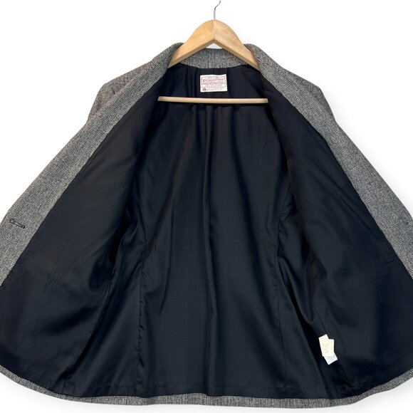 Vtg Pendleton Petite Womens Blazer Micro Plaid Woolen Mills 100% Virgin Wool 12 - Picture 4 of 13